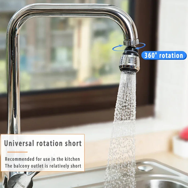 Kitchen Stainless Steel Faucet Sprinkler Water-saving Device Lengthening Rotating Splash Proof Sprinkler Spray Extender Bubbler