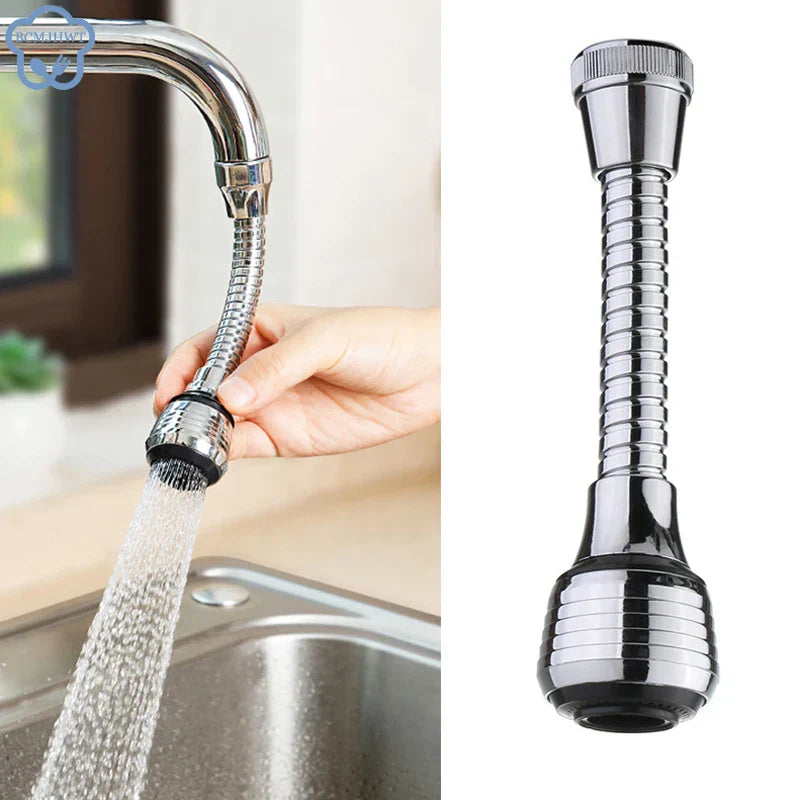 Kitchen Stainless Steel Faucet Sprinkler Water-saving Device Lengthening Rotating Splash Proof Sprinkler Spray Extender Bubbler
